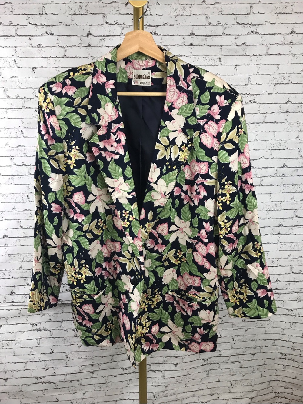Country Suburbans | Floral Navy Blazer - Women's Tailored Floral Jacket size 16